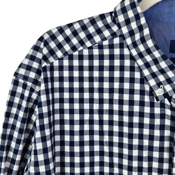 [g] George Classic‎ Fit Button-Up Shirt Men's Size 3XL Long Sleeve Check Navy - Picture 4 of 10